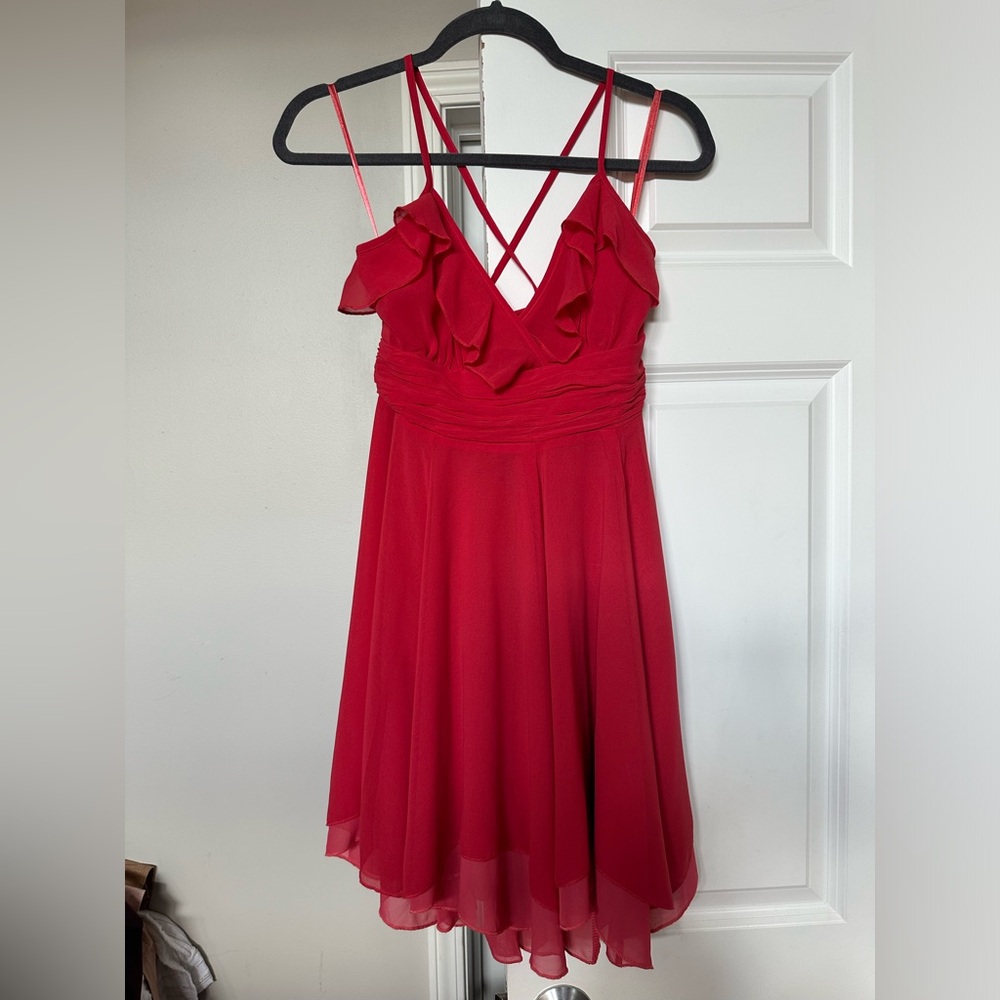 NWT Akira Chicago Black Label Ruffled Chiffon Dress